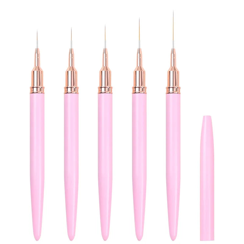 OEM Customized Logo 7/9/11/15/20mm  DIY UV Gel Acrylic Tips Stripes Nails Art Drawing Painting Tools Nail Liner Brush