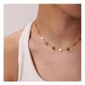 Bohemia 18k Gold Plated Non Tarnish Stainless Steel Pentagram Necklace Star Sign Charm O Link Chain Necklace