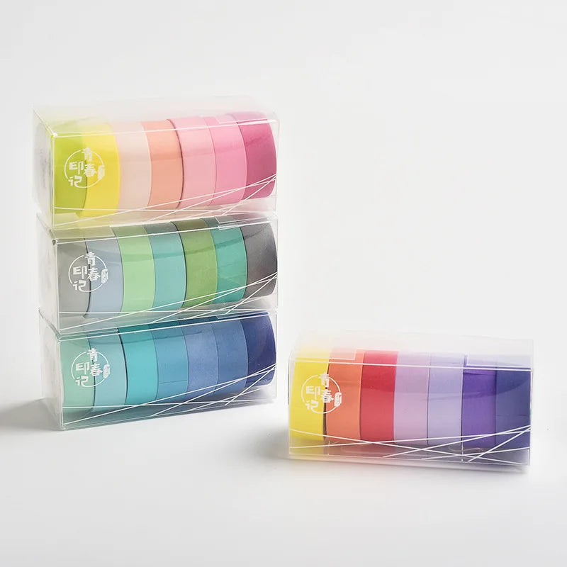 Solid Color Macaron Basic Hand Account Tape Creative rainbow Color Tape DIY and Paper Hand Account Washi Tape