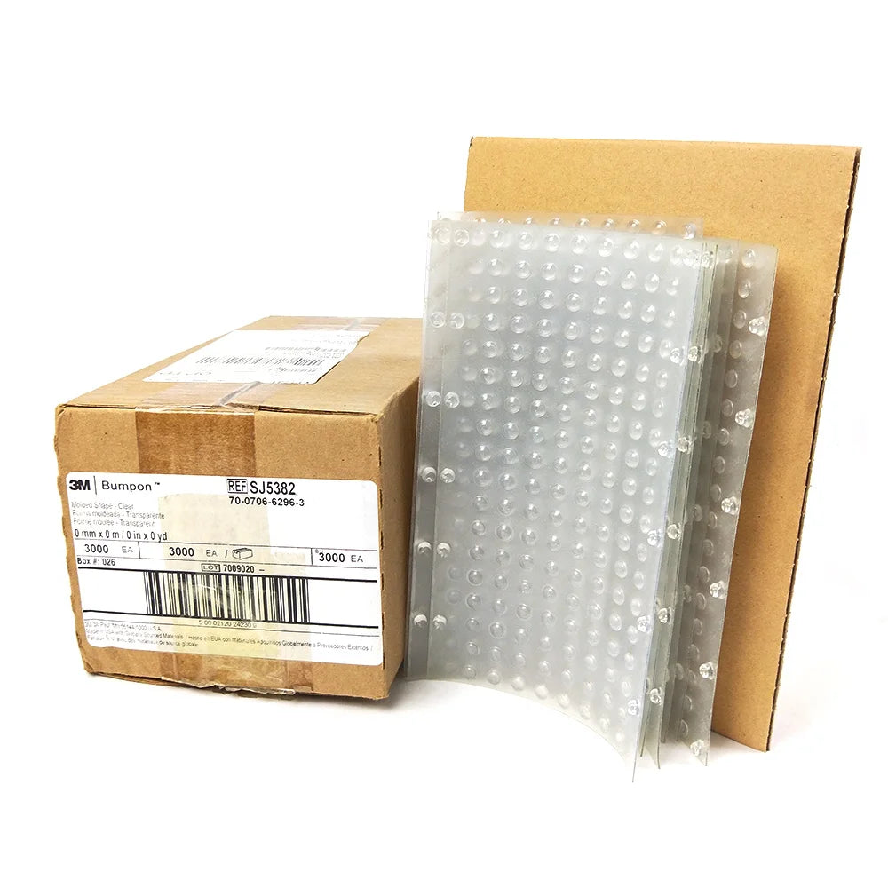 3M Bumpon Protective Products SJ5382  Clear Natural Rubber Sheet Anti-slip 1.9mmx6.4mm Hem