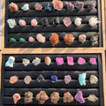 Customized Raw Mineral Rings Rock Tourmaline Malachite Pyrite Chessylite Natural Healing Stones Ring