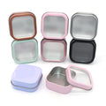 Custom Logo Square Tinplate Box Custom Window Lacquered Finish Screen Printed Durable Small Metal Food Storage Container for