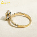 Oval Cut Hidden Halo Half Iced Band 2ct VVS2 Lab Grown Diamond CVD Engagement Ring 14K Solid Gold Wedding Rings
