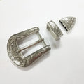 Factory Sale Belt & Accessories Various Widely Custom Belt Buckle Flower Engraved 25mm 3 Piece Western Belt Buckle