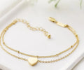 Inspire Jewelry Simple Jewelry Gift Wholesale Dotted & Heart Stacking Anklet Layer Anklet Jewelry Gift for Women Girl