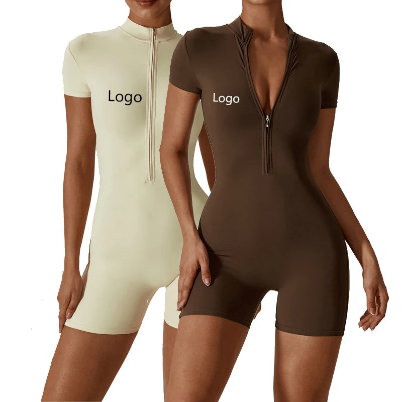 RUIQUWIN 2026 Summer Integrated Body Suits Short Sleeve Romper Bodycon Romper Jumpsuits for Women Yoga Jumpsuit