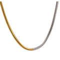 MICCI Wholesale Custom PVD 18k Gold Plated Stainless Steel Free 2mm 4mm Round Snake Chain 2 Two Tone Chain Necklace for Women