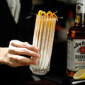 Party Vertical Striped Milk Juice Water Coffee Pudding Dessert Colin Cup Barware Crystal Ribbed Cylinder Verre Cocktail Glass