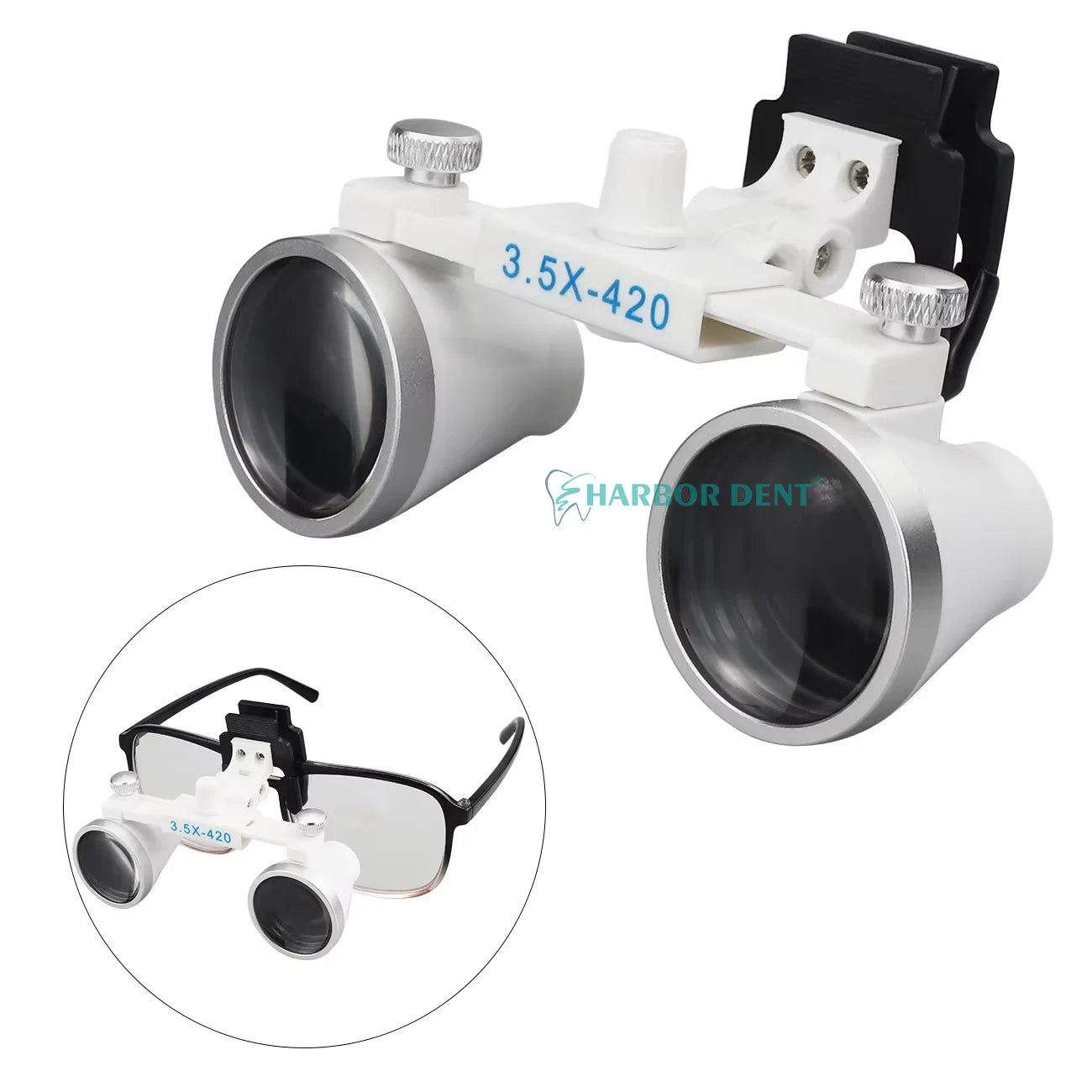 2.5X & 3.5X Coated Optical Lens Binocular Loupe Galilean Dental Magnifier for Dentist Surgical Use Manual Power Source