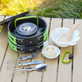 Compact Camping Kitchen Set Durable Outdoor Cookware Nesting Saute Heating Pans & Utensils With Easy Coating Perfect for Travel