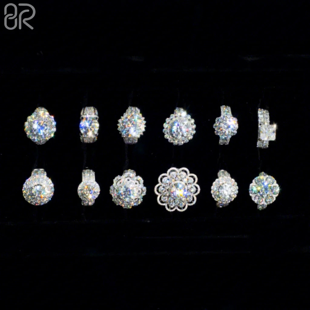 Wholesale Vvs Moissanite Wedding Ring Pass Diamond Test Emerald Cut Diamond 925 Silver Engagement Ring for Women