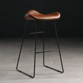 Luxury Blue Bar Chair with Simple Modern Iron Design High Dining Chair for Home Hotel Minimalist Nordic Style Made PU Leather