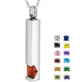 Factory Geometric Pendant Stainless Steel Necklace Ashes Perfume Pendant Necklace Memorial Birthstone Necklace Gifts for Women