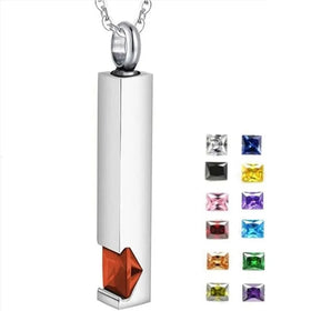 Factory Geometric Pendant Stainless Steel Necklace Ashes Perfume Pendant Necklace Memorial Birthstone Necklace Gifts for Women