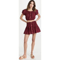 Women's Streetwear Eco-Friendly Casual Hollow Cotton Yarn Dyed Stripes Two-Piece Clothing Set Top Button Decoration Knee-Length