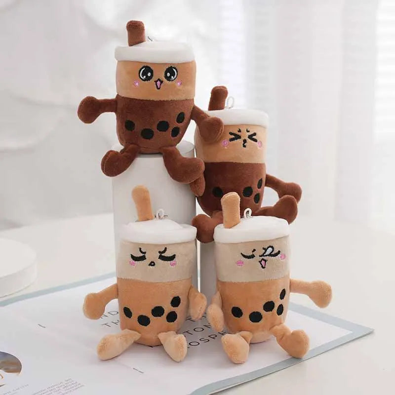 Creative Gifts Mini Doll Toys Cartoon Cute Kawaii Bubble Tea Plush Keychain