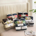 New Hot Sale Big Size Striped Pattern Flannel 200cm Fleece Weighted Sherpa Blanket Custom