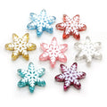 100PCS Resin Flat Back Snowflakes Crafts Mini Snow Flake Xmas Decoration Supplies Merry Christmas Slime Charm Hairbow Center