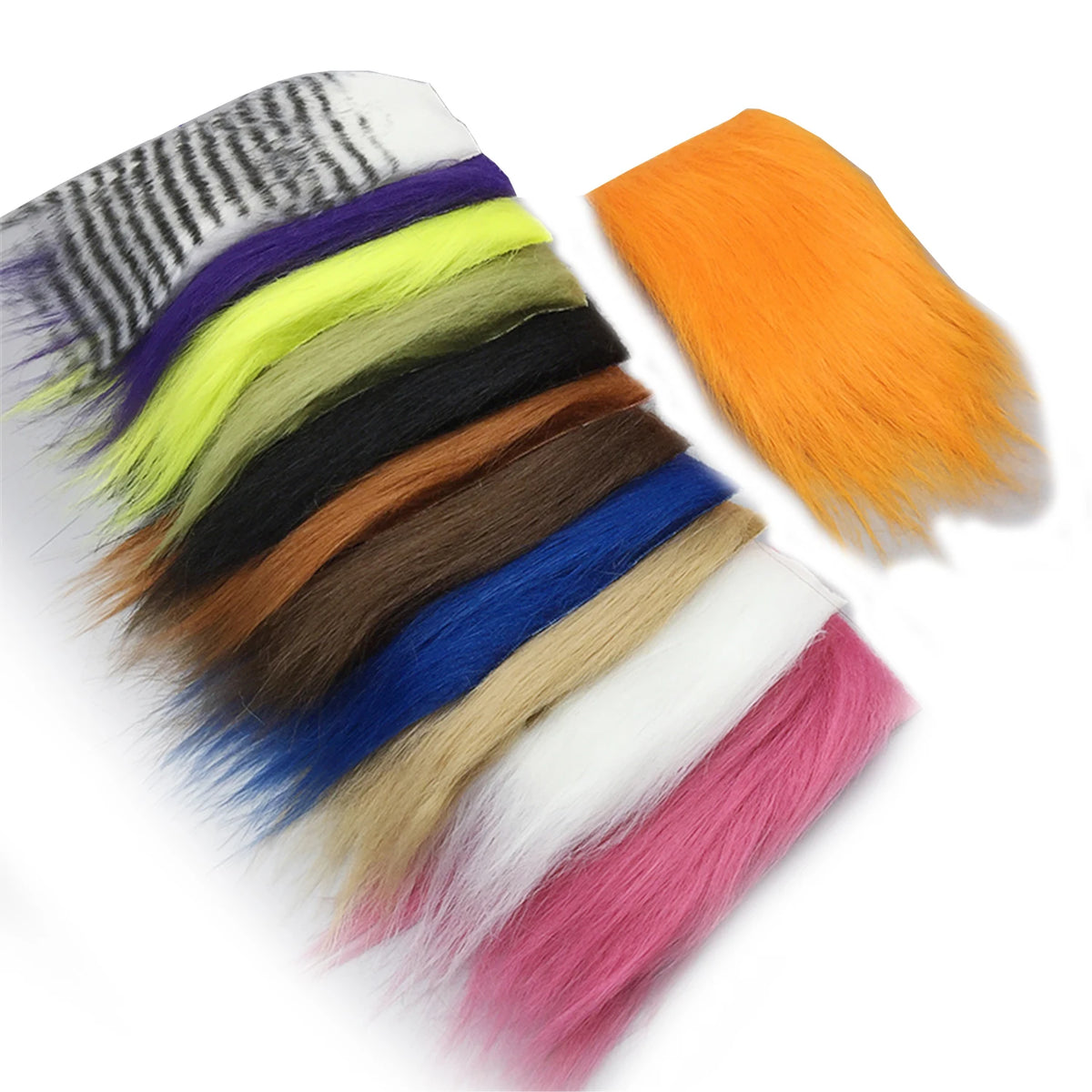 US Warehouse Sample Fly Tying Materials Craft Fur 10cm Long Fiber for Tying Streamer Fishing Flies Brush Making MegaBDM