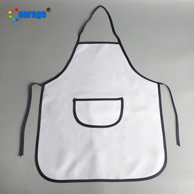 Protective Sublimation Polyester Apron Blanks Adult Color Rim Pocket Aprons for Custom Printing