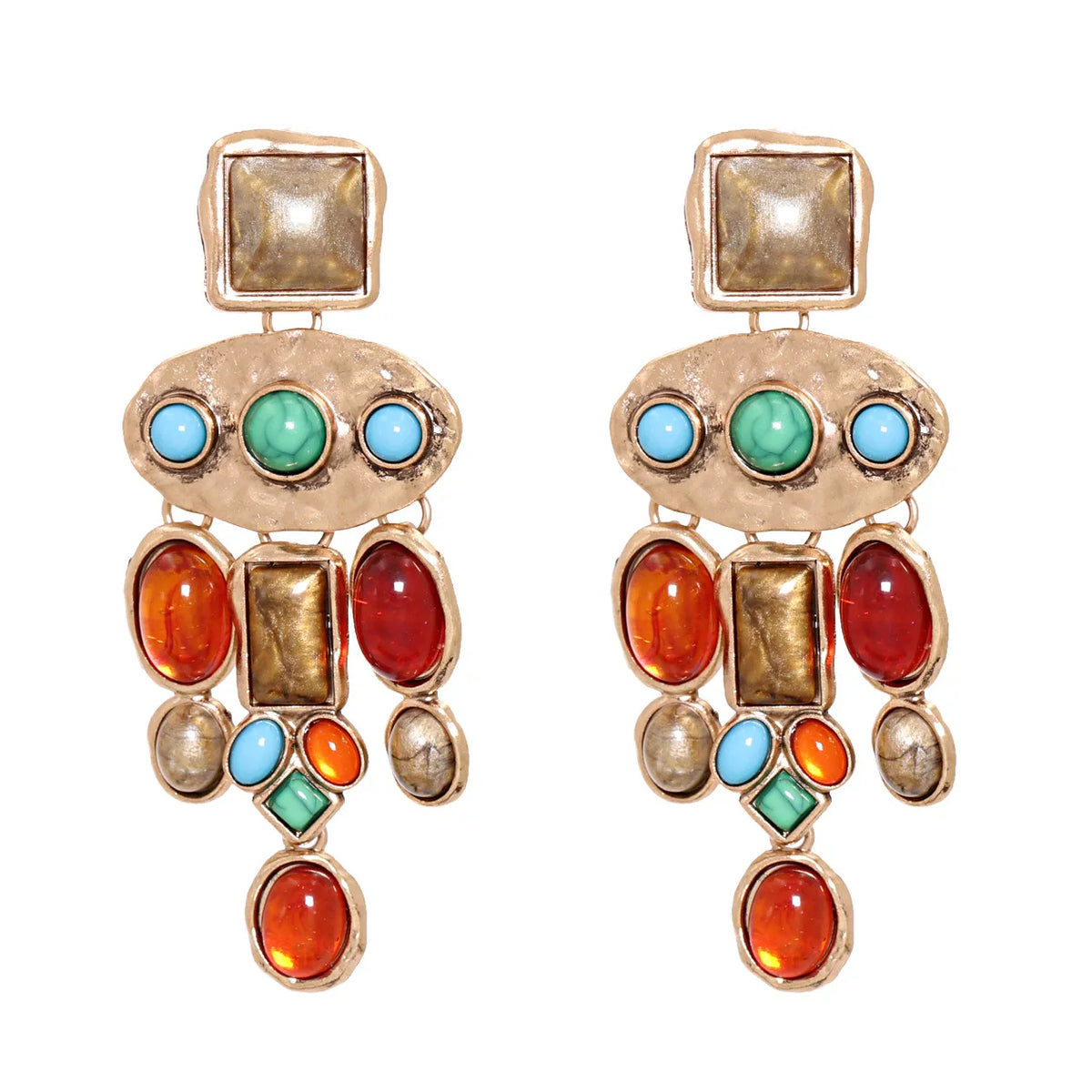Hot New Creative Trend Jewelry Personality Ethnic Style Color Diamond Earrings Tassel Earrings MegaBDM