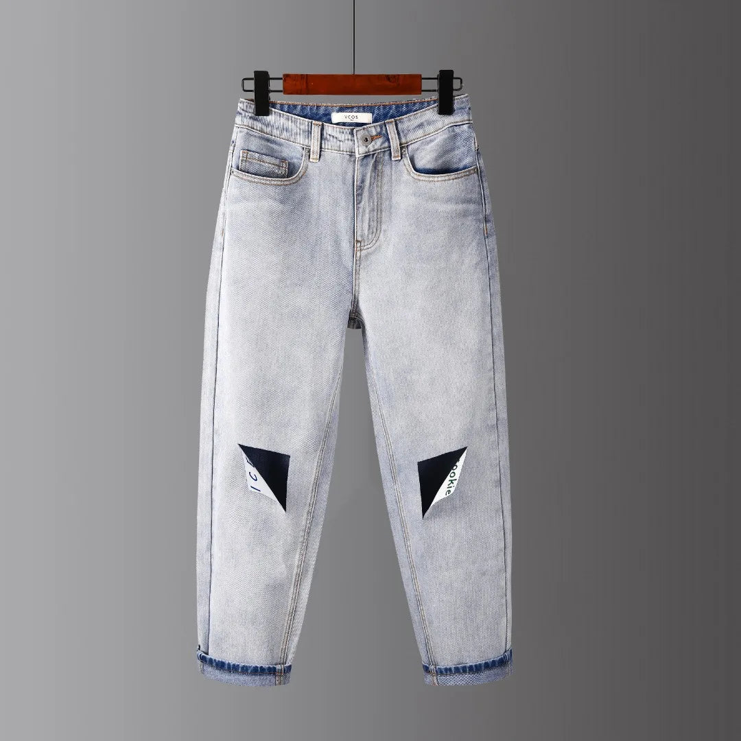 High Quality Women's Harem Pants Custom Wholesale From China Factory Popular Loose Ripped Jeans Light Street Style Logo Waist