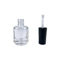 Customized 15ml Transparent Glass Matte Black Nail Polish Packing Empty Nail Polish Bottle With Brush