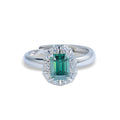 White Gold Plated 925 Sterling Silver Gra Moissanite Luxury Designer Engagement Wedding Green Diamond Mossanite Rings for Women
