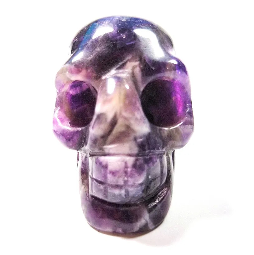 Huiying Carvings Wholesale 2 Inch Hand Carved Natural Semi Precious Amethyst Skulls Head for Gifts Crafts