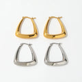 Fenny 18K PVD Plated Wholesale Non Tarnish Fast Delivary Exaggerated Hollow U-shaped Stainless Steel Hoop Earring for Women