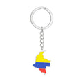 Wholesale Custom Stainless Steel Jewelry Drop Oil Colombia Nation Map Flag Men Pendant Charm Couples KeychainFor Women