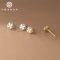 Professional Manufacturer 1mm CZ Cubic Zircon S925 Sterling Silver Mini Disc Cross Small Flower Sweet Stud Earrings for Women