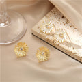 14K Gold Plated Brass Fashion Earrings 2022 Wholesale Enamel Daisy Flower Earrings Women Accessories for Making Earings