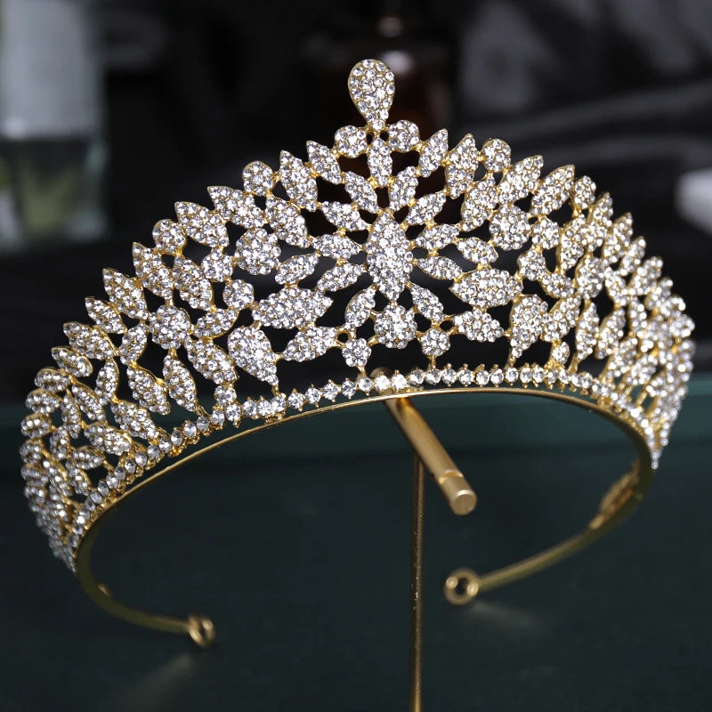 Newest Arrived Red and Black Rhinestones Hair Accessories Crown Tiara