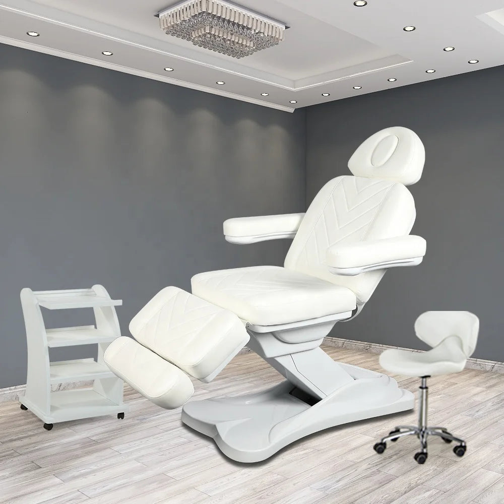 Kangmei 3 Motors Cheap Reclining Spa Salon Height Lift Treatment Electric Massage Table Cosmetic Facial Chair