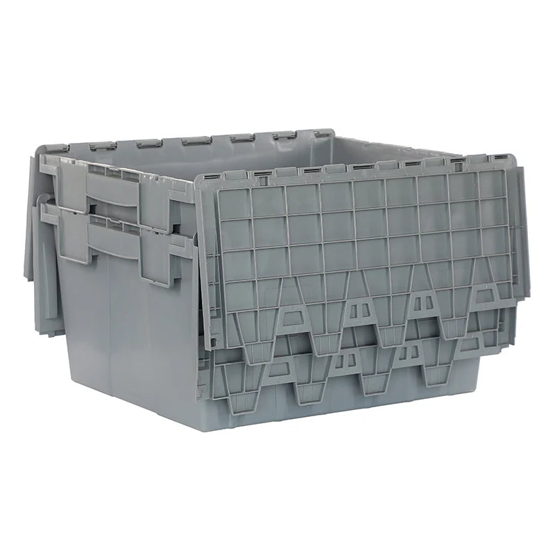 Customized 56L 65L 80L Plastic PP ALC Attached Lid Container Crate Solid Box Storage and Transport with Customized Color Logo