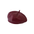 Classic Vintage PU Leather French Beret Hat Adjustable Solid Color Artist Painter Cap for Women