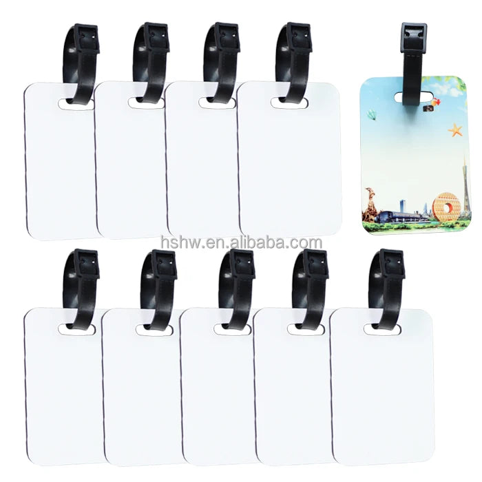 MDFSUB Factory Supply Wood DIY Printing Name Gift Decor Blanks Bag Tag Rectangle White MDF Luggage Tag Sublimation