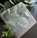Personalized Acrylic Clear Save the Date Invitation Cards for Wedding Party