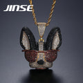 JINSE Fashion Jewellery Manufacturer Animal Dog Pendant Necklace Hip Hop Jewelry Punk MegaBDM
