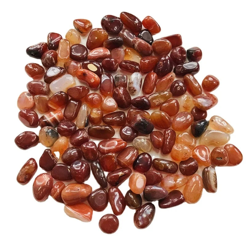 Wholesale Natural Healing Crystal Gemstone Carnelian Gravel Red Agate Tumbled Stone Decoration
