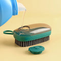 Kitchen Dishwashing Brush Plastic Soft Bristles Clothes Shoes Brush Liquid Soap Dispenser
