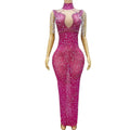 Vestido Sexy Crystal Pearl Graduation Birthday Banquet Dress Lady Elegant Prom Long Dress Women Night Party Evening Dresses