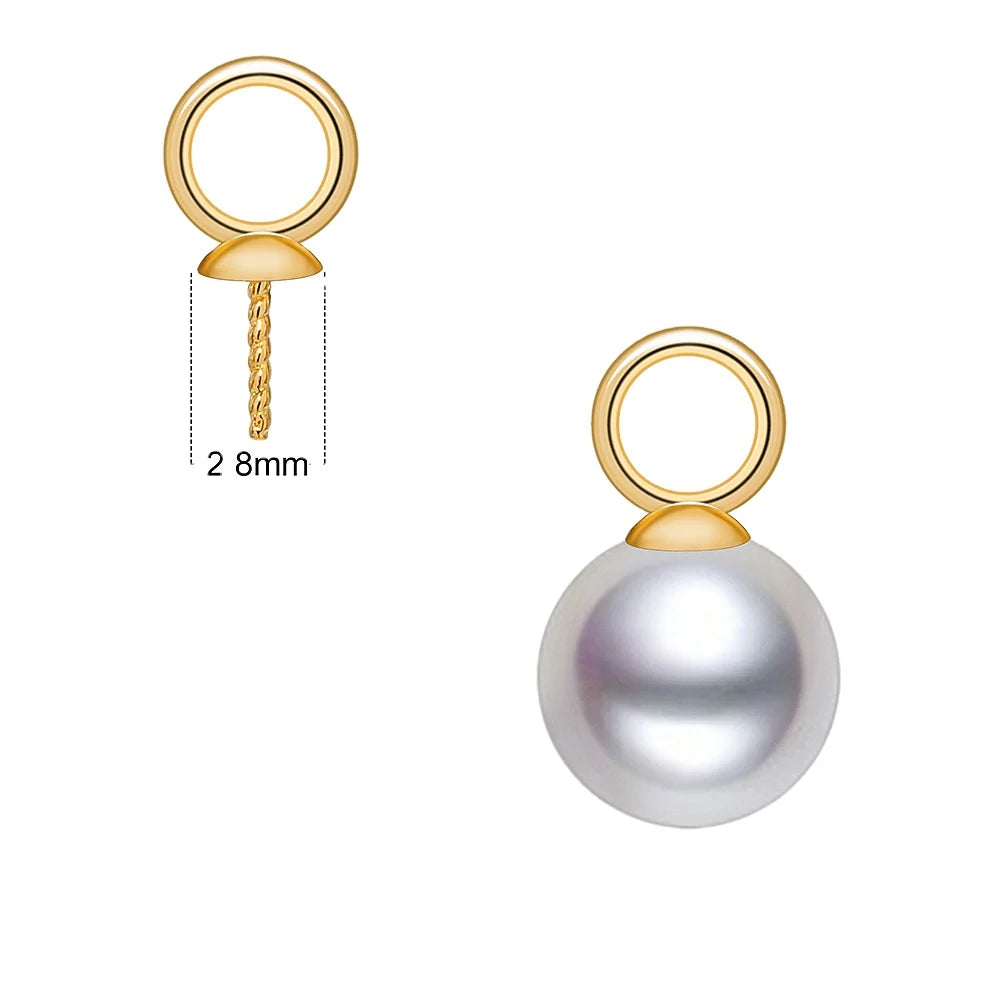 AU750 Solid Yellow Gold Jewelry Making Supplies 18K Yellow Gold Pearl Mount for Diy Findings Jewelry Accessories