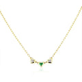 LOZRUNVE Sweet 18k Gold Rainbow Bezel Heart Charm Necklace Jewelry 925 Sterling Silver