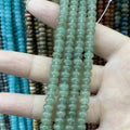 Natural Green Aventurine Abacus Stone BeadsSmooth Loose Crystal Spacer BeadsRondelle Beads for Jewelry Making