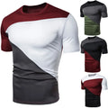 M-3XL Men's Short Sleeve T-shirt Spliced Round Neck Men's T-shirt Top Summer T-shirt Pullover Streetwear Top