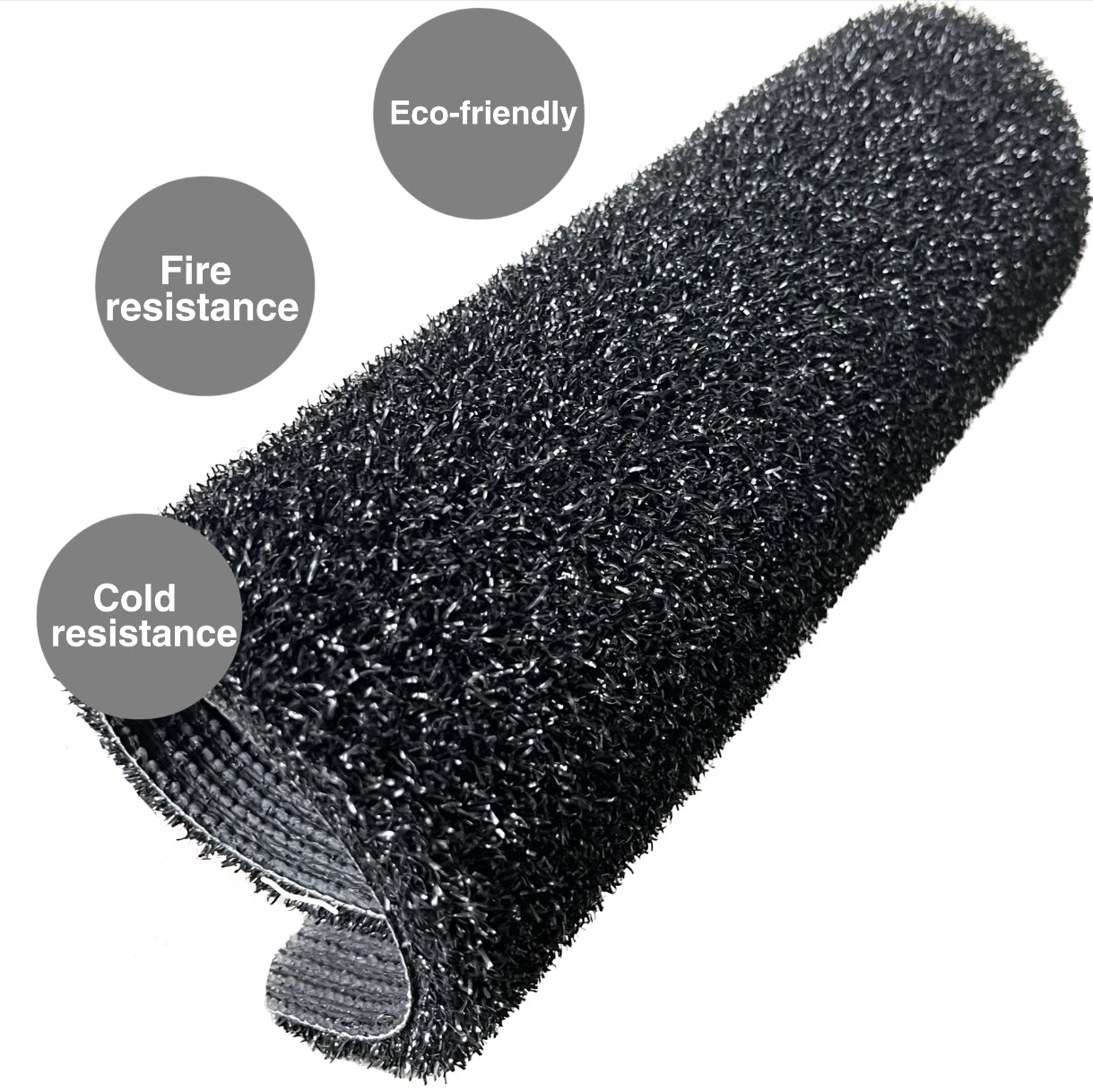 Versatile 12mm Black Artificial Grass Lawn for Gym Fitness Made of PE and PP for Sports Use