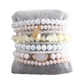 Wholesale Fashion Stretch Crystal Glass Beaded Bracelet CZ Cross 9 Strands Elastic Stack Beads Bracelets Set