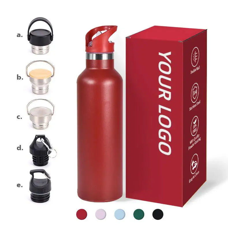 25oz Water Bottle with Handle Lid and extra Bottom Lid Sports Tumbler Camping Mug